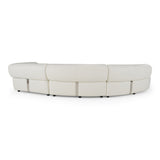 Stuart Contemporary White Leather Left Facing Chaise Sectional Sofa