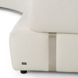 Stuart Contemporary White Leather Left Facing Chaise Sectional Sofa
