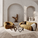 Suki Modern Camel Fabric Sofa