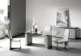 T2397 Glass + White + Gold Dining Table