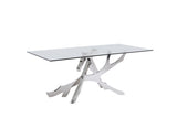 Legend Modern Glass & Stainless Steel Dining Table