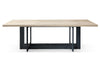 T8963 Natural Oak + Black Metal Dining Table