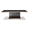 Talin Modern Black Crocodile and Rosegold Dining Table