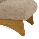 Tamari Modern Tan Fabric + Natural Oak Accent Chair