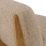 Tamari Modern Tan Fabric + Natural Oak Accent Chair