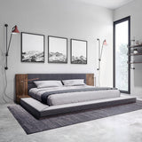 Jagger Modern Dark Grey & Walnut Bed