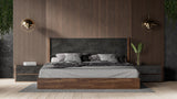 Rado Modern Walnut & Stucco Nightstand
