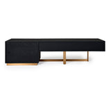 Tasha Modern Black Ash + Brushed Gold TV Stand