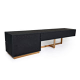 Tasha Modern Black Ash + Brushed Gold TV Stand