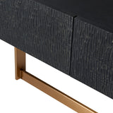 Tasha Modern Black Ash + Brushed Gold TV Stand
