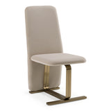 Tasha Modern Beige Velvet + Brushed Brass Dining Chair (Set of 2)