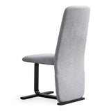 Tasha Modern Grey Linen + Brushed Gunmetal Dining Chair (Set of 2)