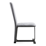 Tasha Modern Grey Linen + Brushed Gunmetal Dining Chair (Set of 2)
