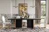 Tasha Modern Black Ash + Brushed Gold Rectangular Dining Table