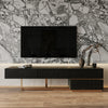 Tasha Modern Black Ash + Brushed Gold TV Stand