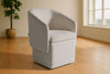 Tassell Modern Ivory Fabric Dining Chair with Castor Wheels