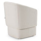 Tassell Modern Ivory Fabric Dining Chair with Castor Wheels