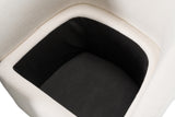 Tassell Modern Ivory Fabric Dining Chair with Castor Wheels