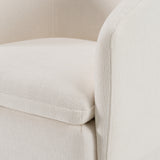 Tassell Modern Ivory Fabric Dining Chair with Castor Wheels