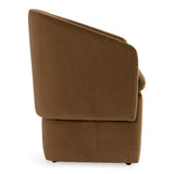 Tassell Modern Brown Fabric Dining Chair with Castor Wheels