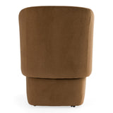 Tassell Modern Brown Fabric Dining Chair with Castor Wheels