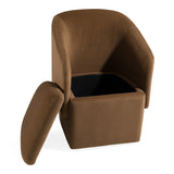 Tassell Modern Brown Fabric Dining Chair with Castor Wheels