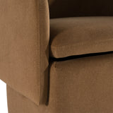 Tassell Modern Brown Fabric Dining Chair with Castor Wheels