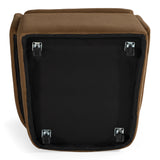 Tassell Modern Brown Fabric Dining Chair with Castor Wheels