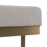 Tatum Modern Off-White Fabric + Brass Dining Bench
