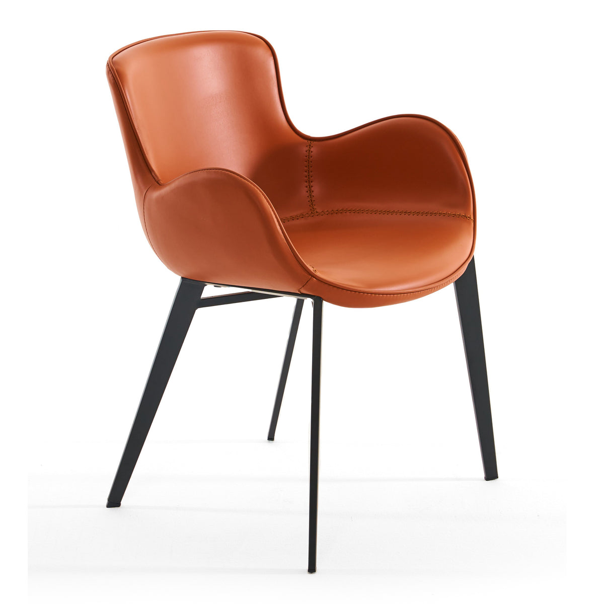Tayla Modern Cognac Eco-Leather Dining Chair