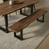 Taylor Modern Live Edge Wood Small 79" Dining Bench