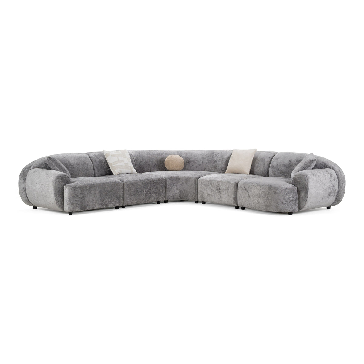 Terra Modern Grey Fabric Sectional Sofa