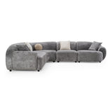 Terra Modern Grey Fabric Sectional Sofa