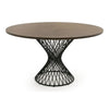 Theresa Modern Round Walnut & Black Table