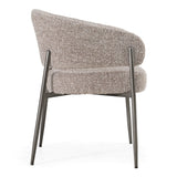 Thomas Modern Grey Fabric + Pewter Dining Chair