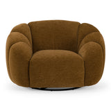 Thune Modern Brown Fabric Swivel Accent Chair
