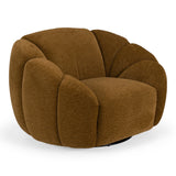 Thune Modern Brown Fabric Swivel Accent Chair