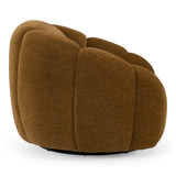Thune Modern Brown Fabric Swivel Accent Chair