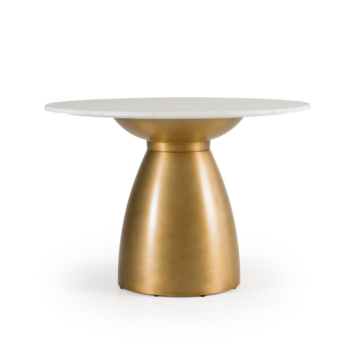 Tilly Glam White Marble + Gold Round Dining Table