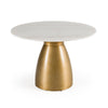Tilly Glam White Marble + Gold Round Dining Table