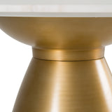 Tilly Glam White Marble + Gold Round Dining Table