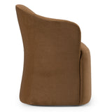 Timothy Modern Brown Fabric Dining Chair with Castor Wheels