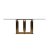 Token Modern Smoked Grey Glass and Rosegold Dining Table