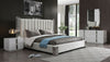  Mielcasa | White Modrest Token California King Modern White & Stainless Steel Bed | SKU VGVCBD815-WHT-BED-CK | MPN: 77556 | Free Delivery & Free Return