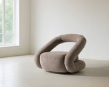 Tony Modern Brown Fabric Swivel Accent Chair