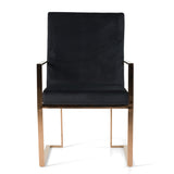 Trea Modern Black Velvet & Rosegold Dining Chair