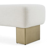 Triumph Contemporary Off-White Fabric + Antique Brass Bench
