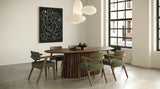 Truman Mid-Century Modern Walnut Oval Dining Table