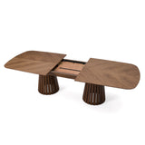 Truman Mid-Century Modern Walnut Extendable Dining Table