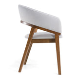 Truman Mid-Century Modern Grey + Walnut Dining Chair